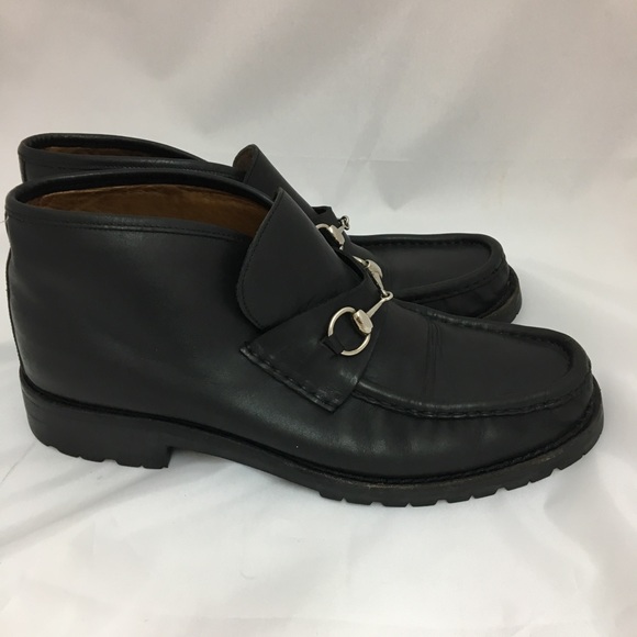 Gucci Classic Horsebit Size 11 Black Leather Boots - Picture 3 of 8